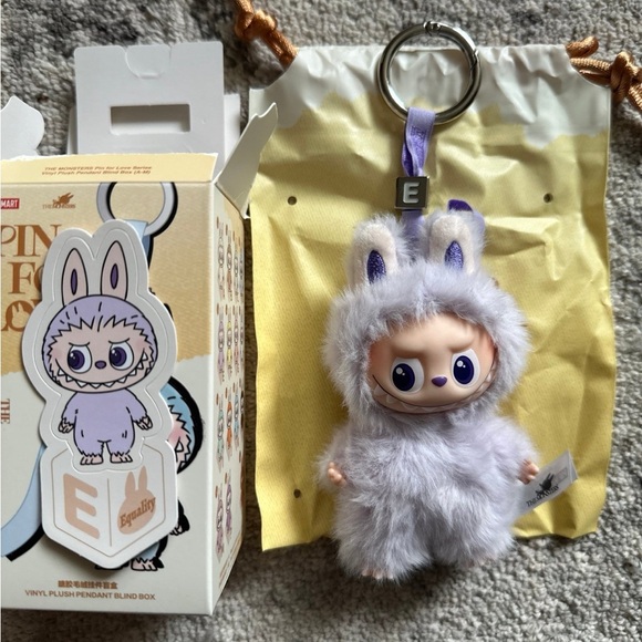 Other - POP MART Labubu Pin for Love Plush Pendant – Opened “E” – 100% Authentic